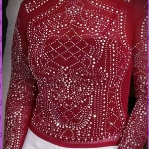 Sheer bedazzled top